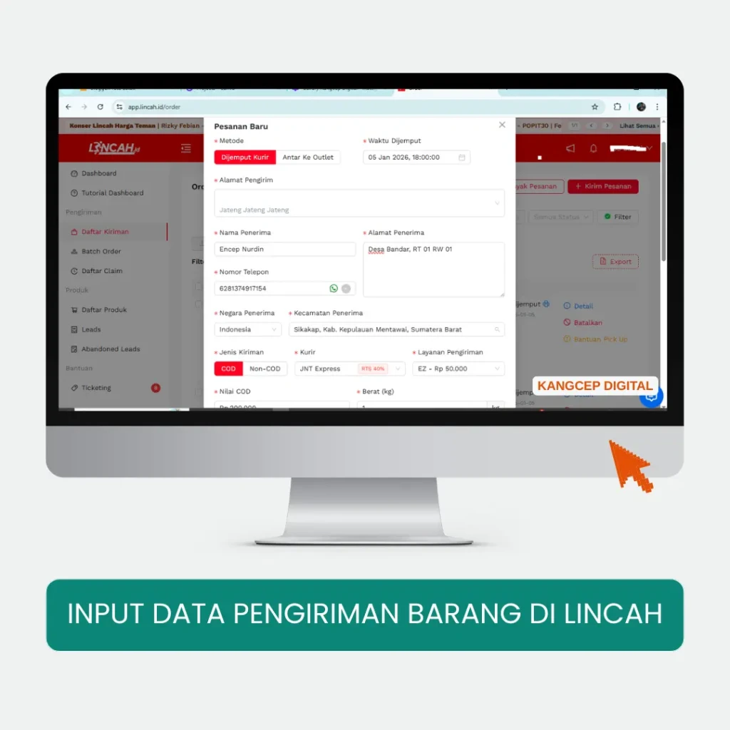 input data kangcep digital lincah